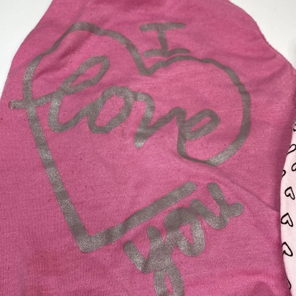 Set of 2 Heart Love Pink Dog Tee Shirts
